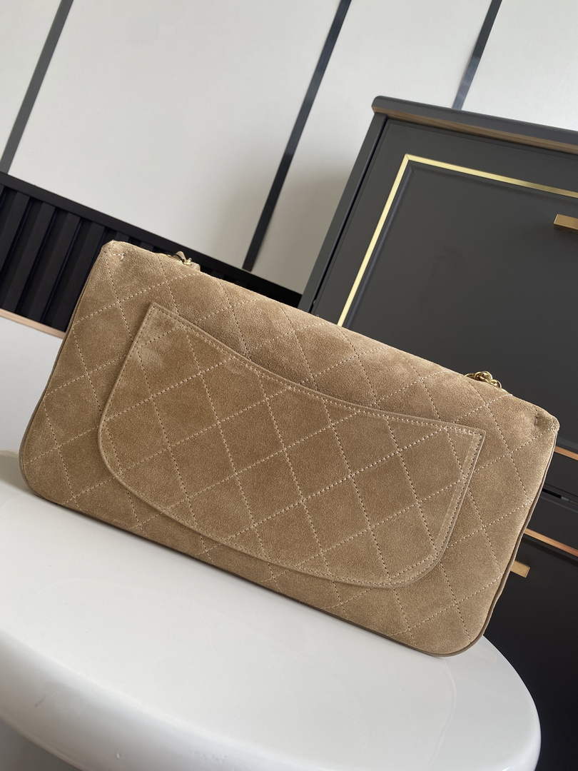 Chanel AS6281 Dark Beige Suede Maxi Flap Bag