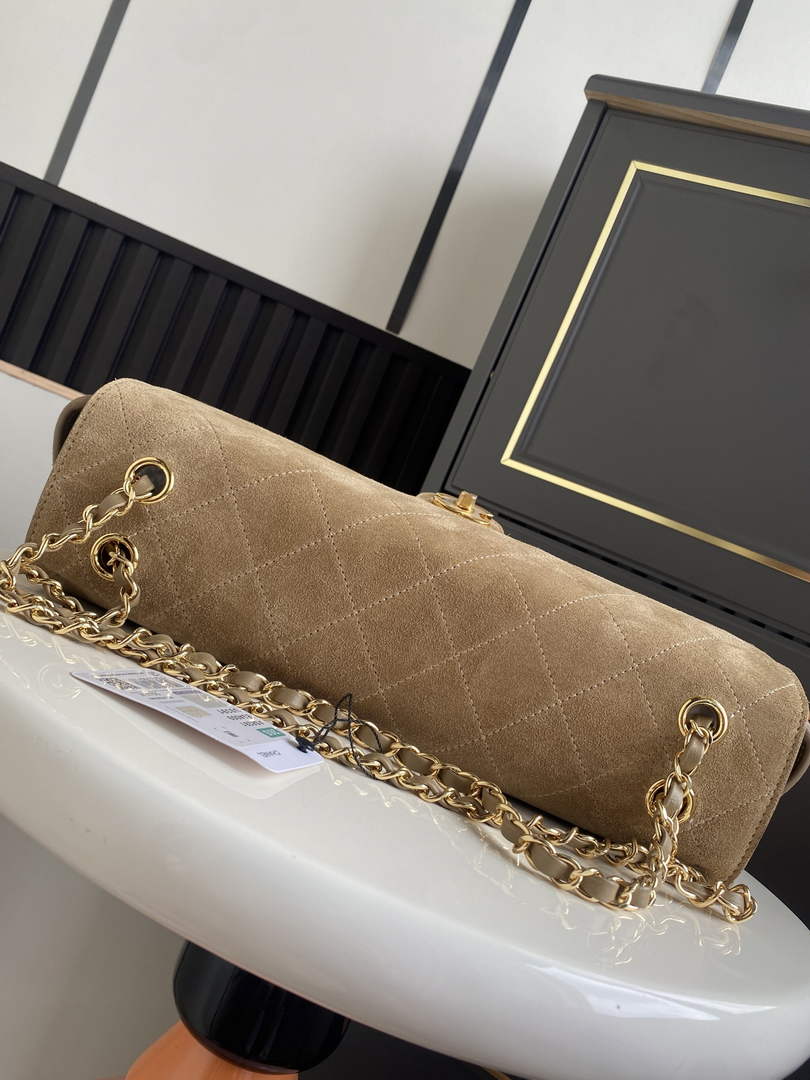 Chanel AS6281 Dark Beige Suede Maxi Flap Bag