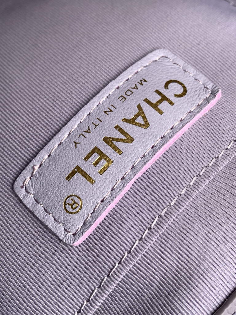 Chanel backpack Grained shiny calfskin AS3860 gold purple