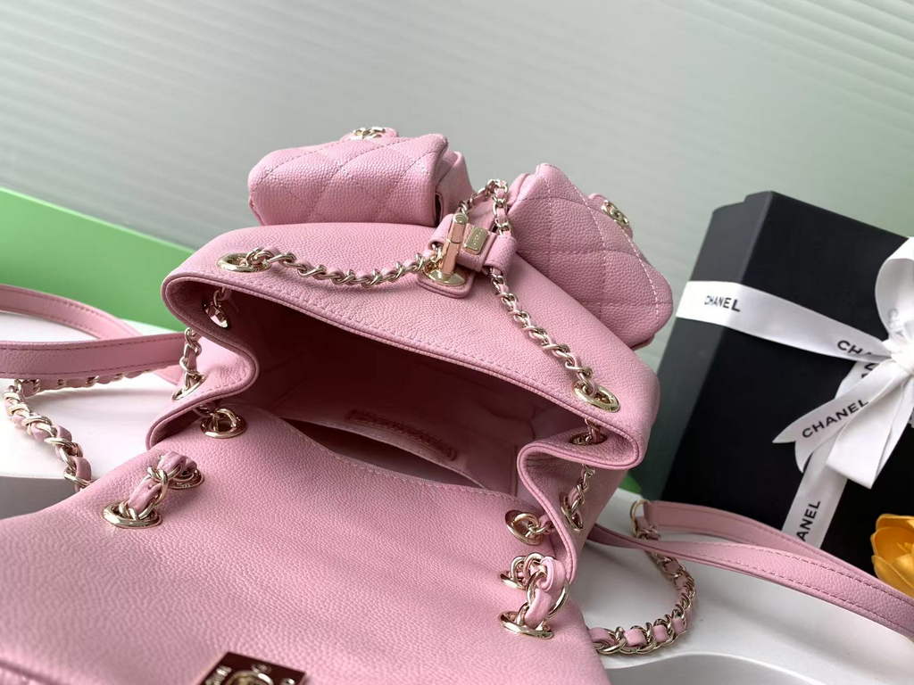 Chanel AS3860 backpack Lambskin gold Pink