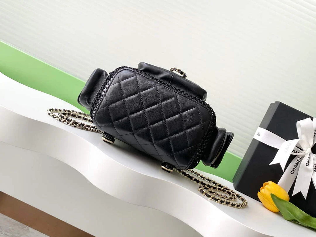 Chanel Backpack, Mesh, AS5484 shiny lambskin