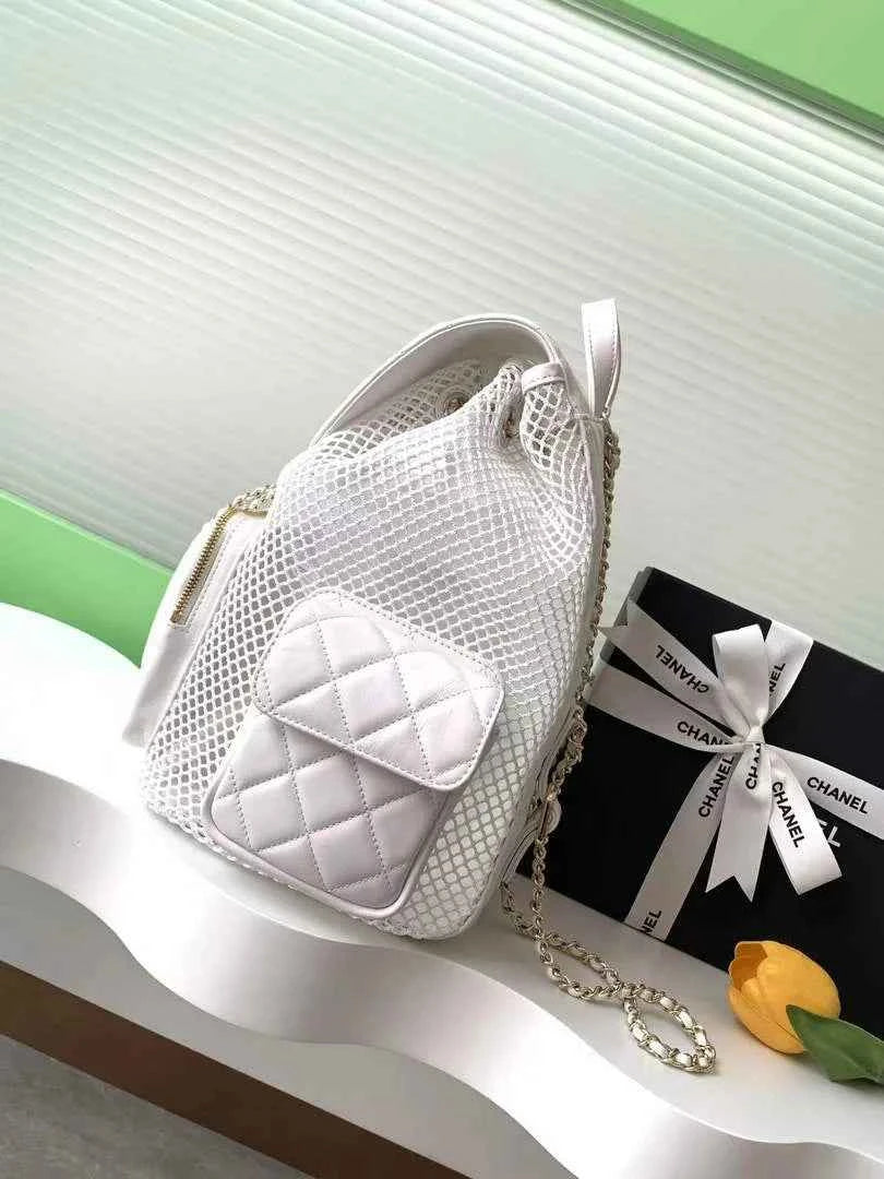 Chanel Large Backpack, Mesh, AS5492 shiny lambskin