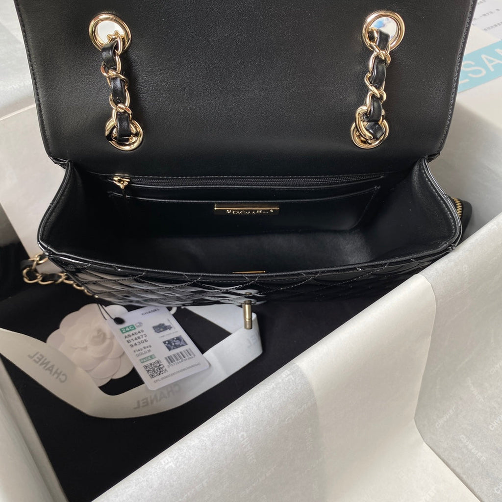 Chanel Backpack star coin purse AS4649 Mirror calfskin Black