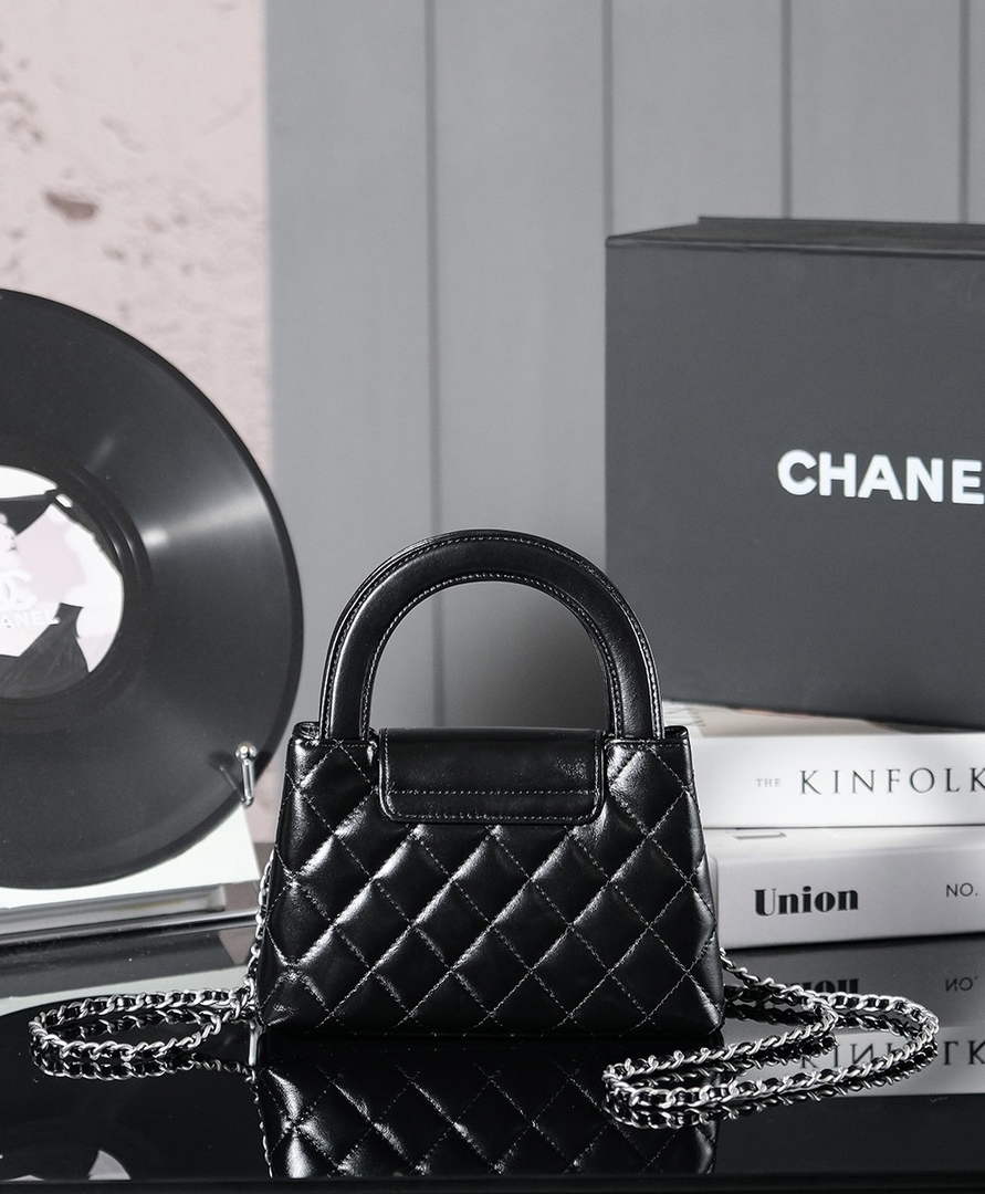 Chanel Calfskin Mini Shopping Bag AS4416 Black Silver