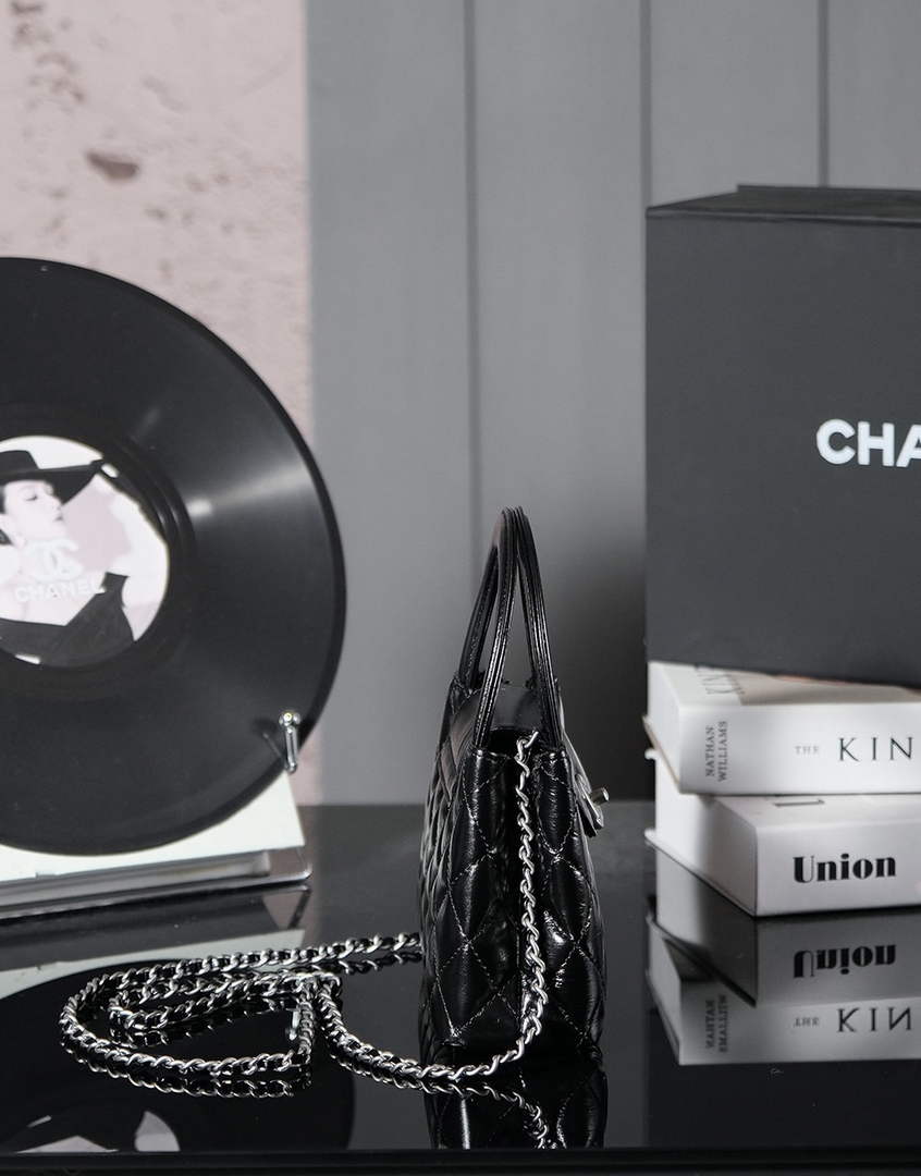 Chanel Calfskin Mini Shopping Bag AS4416 Black Silver