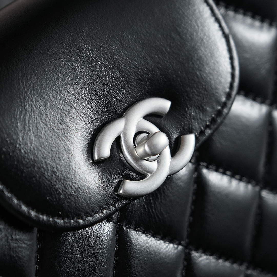 Chanel Calfskin Mini Shopping Bag AS4416 Black Silver