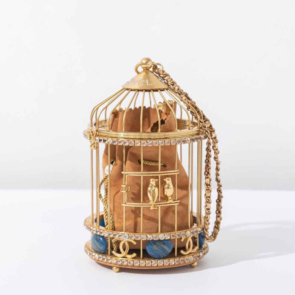 Chanel Bird Cage Bag Runway Evening Bag Apricot