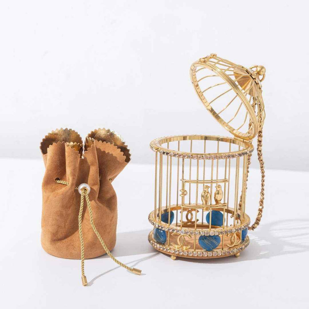 Chanel Bird Cage Bag Runway Evening Bag Apricot