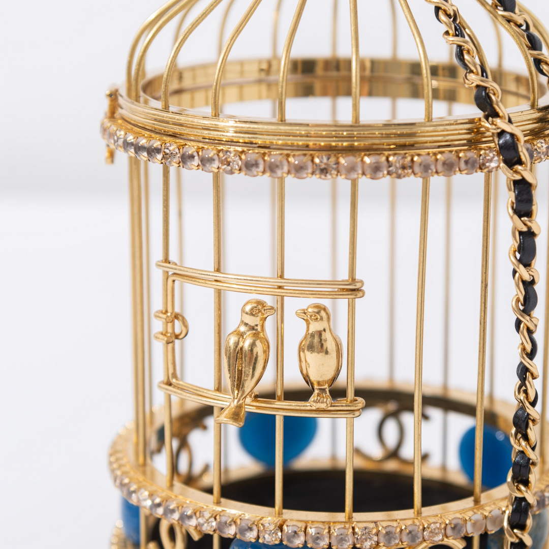 Chanel Bird Cage Bag Runway Evening Bag Black