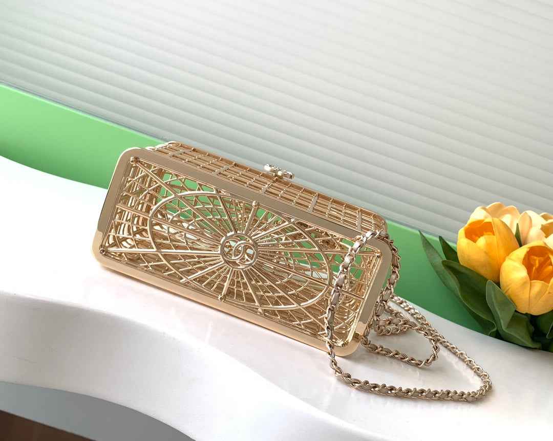 Chanel Bird Cage Minaudiere Case AS5495 Gold
