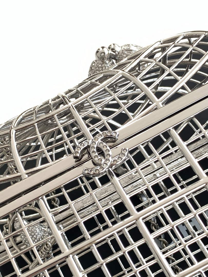 Chanel Bird Cage Minaudiere Case AS5495 Silver
