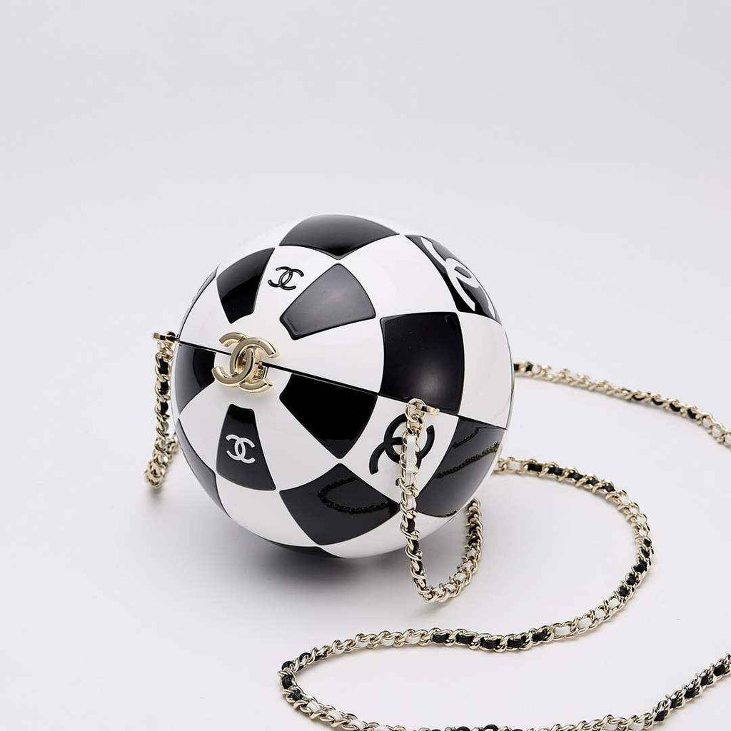 Chanel Black And White Resin Enamel Checker Sphere 23CNL557