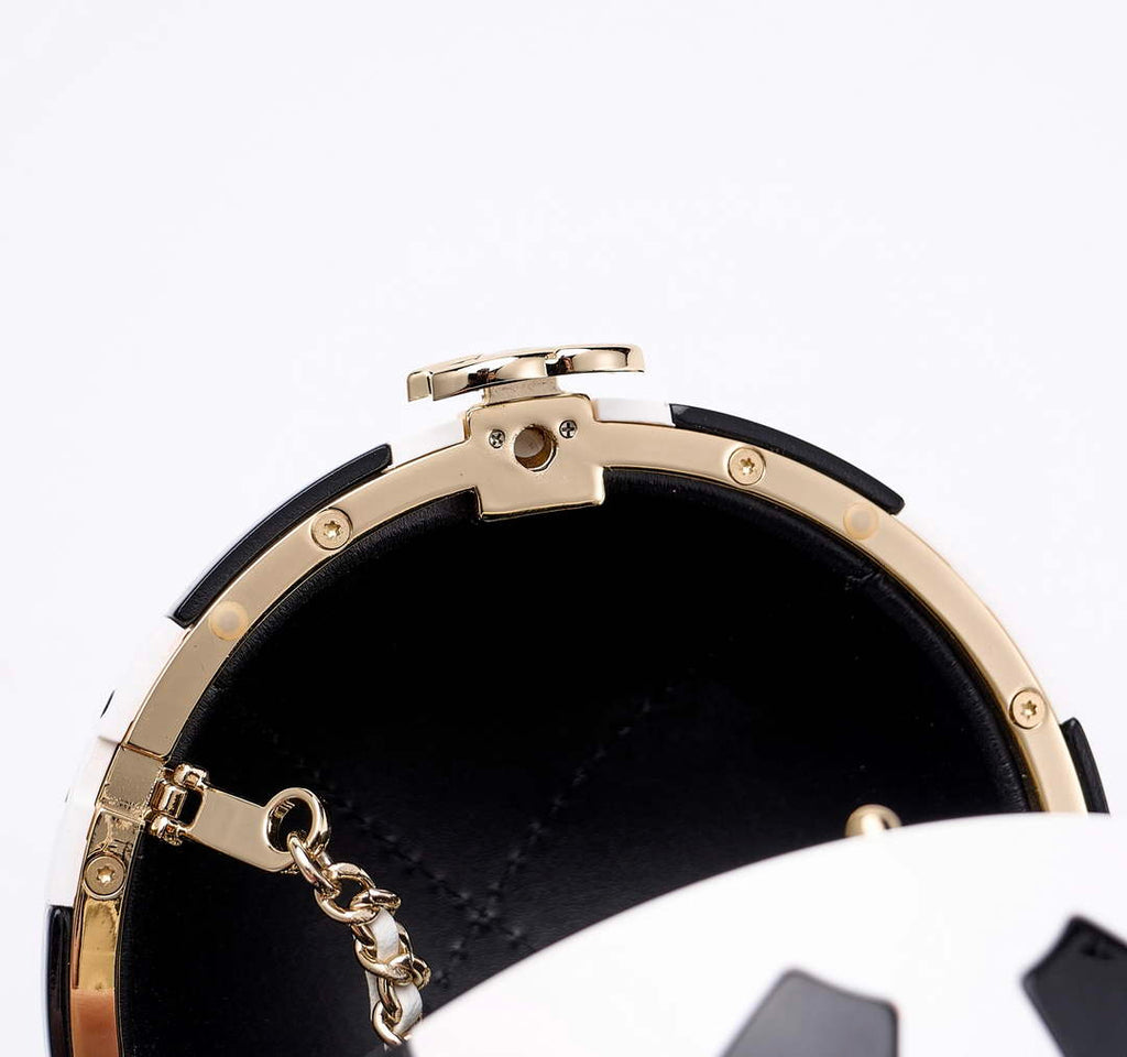 Chanel Black And White Resin Enamel Checker Sphere 23CNL557