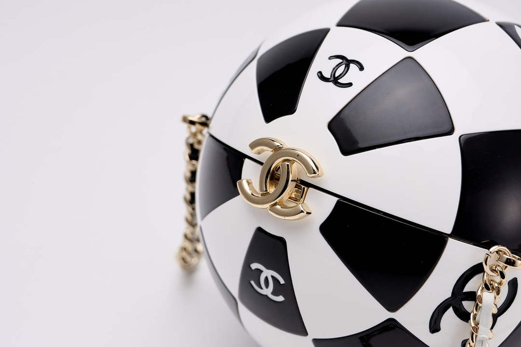 Chanel Black And White Resin Enamel Checker Sphere 23CNL557