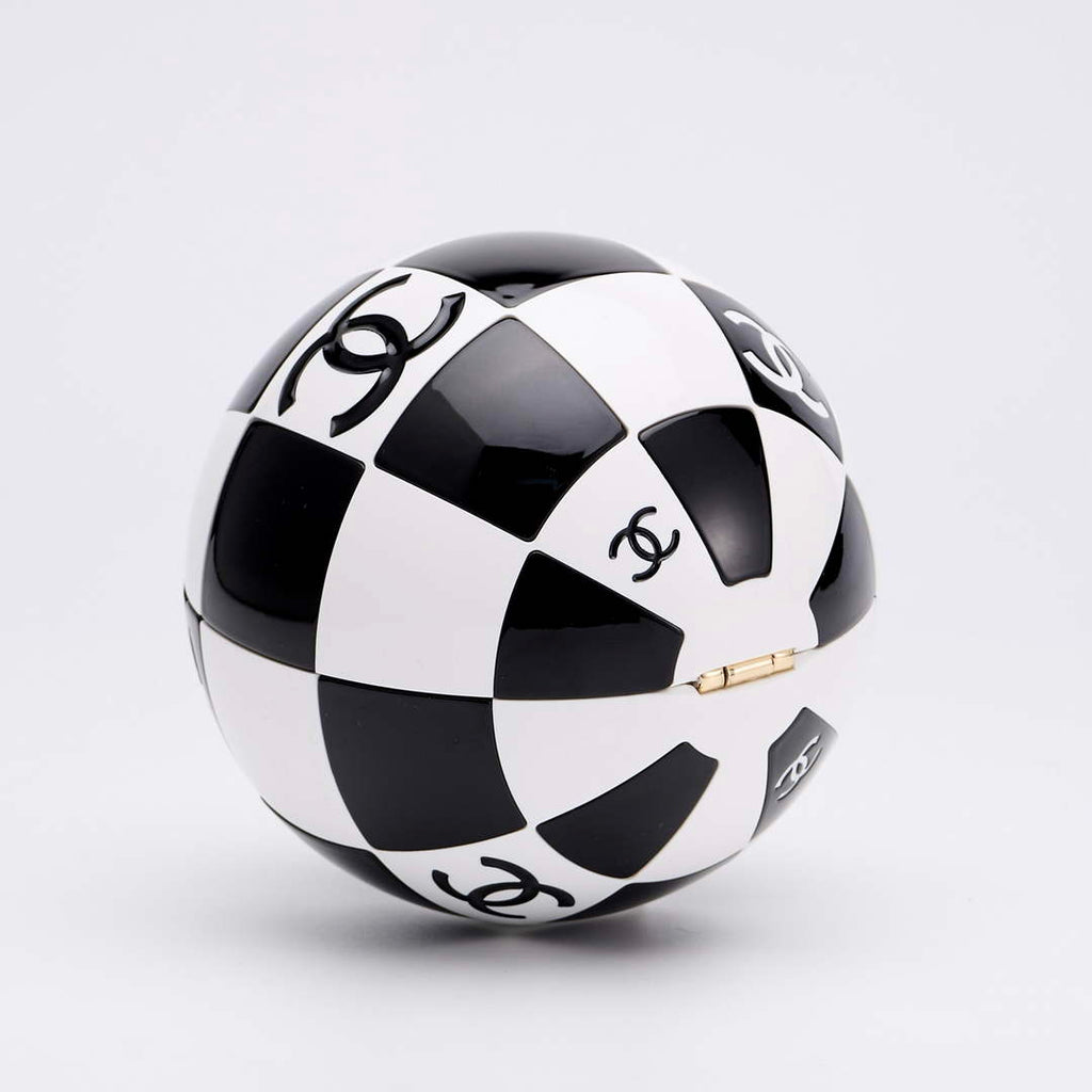 Chanel Black And White Resin Enamel Checker Sphere 23CNL557