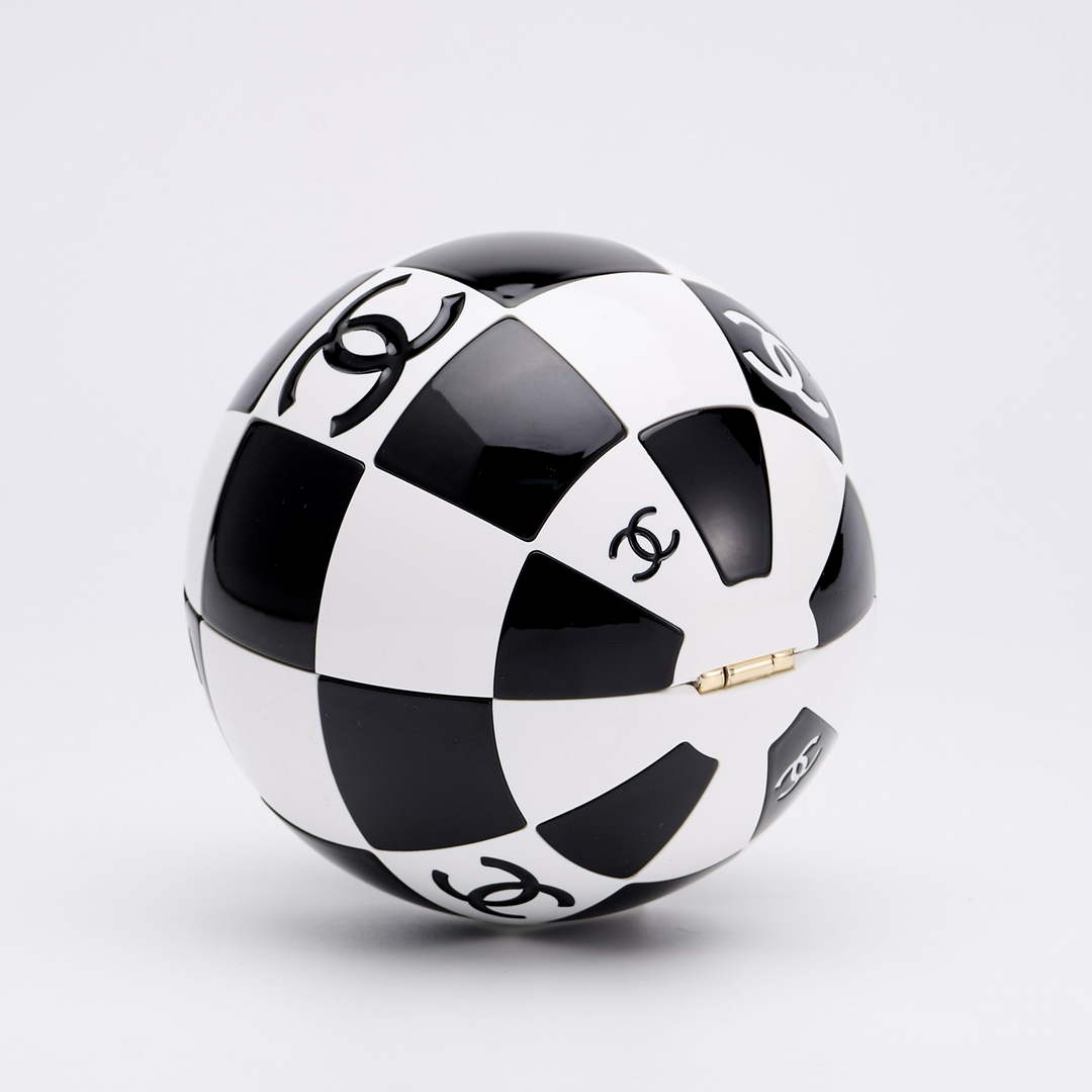 Chanel Black And White Resin Enamel Checker Sphere 23CNL557