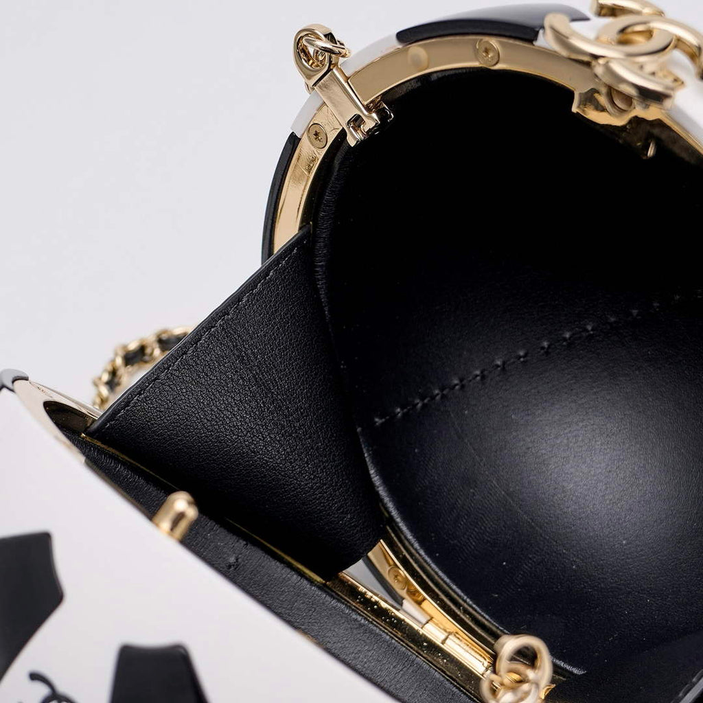 Chanel Black And White Resin Enamel Checker Sphere 23CNL557