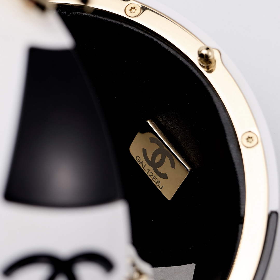 Chanel Black And White Resin Enamel Checker Sphere 23CNL557