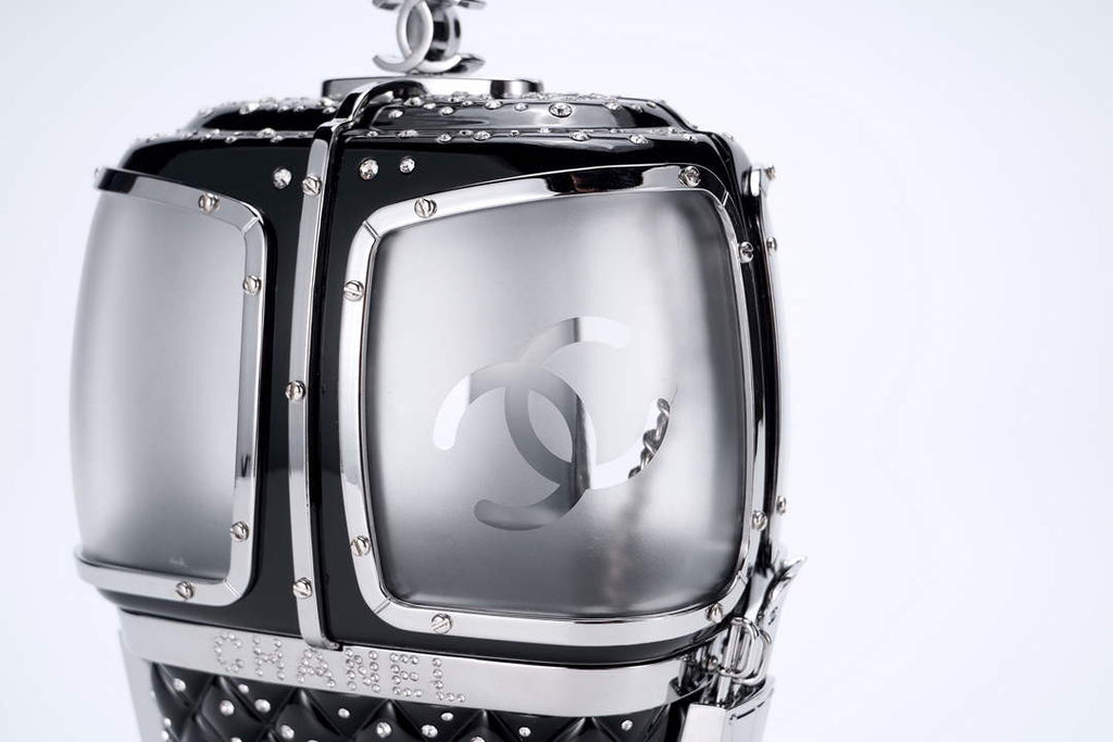 Chanel Black And Silver Strass, Lucite AS1200 Enamel Evening Bag