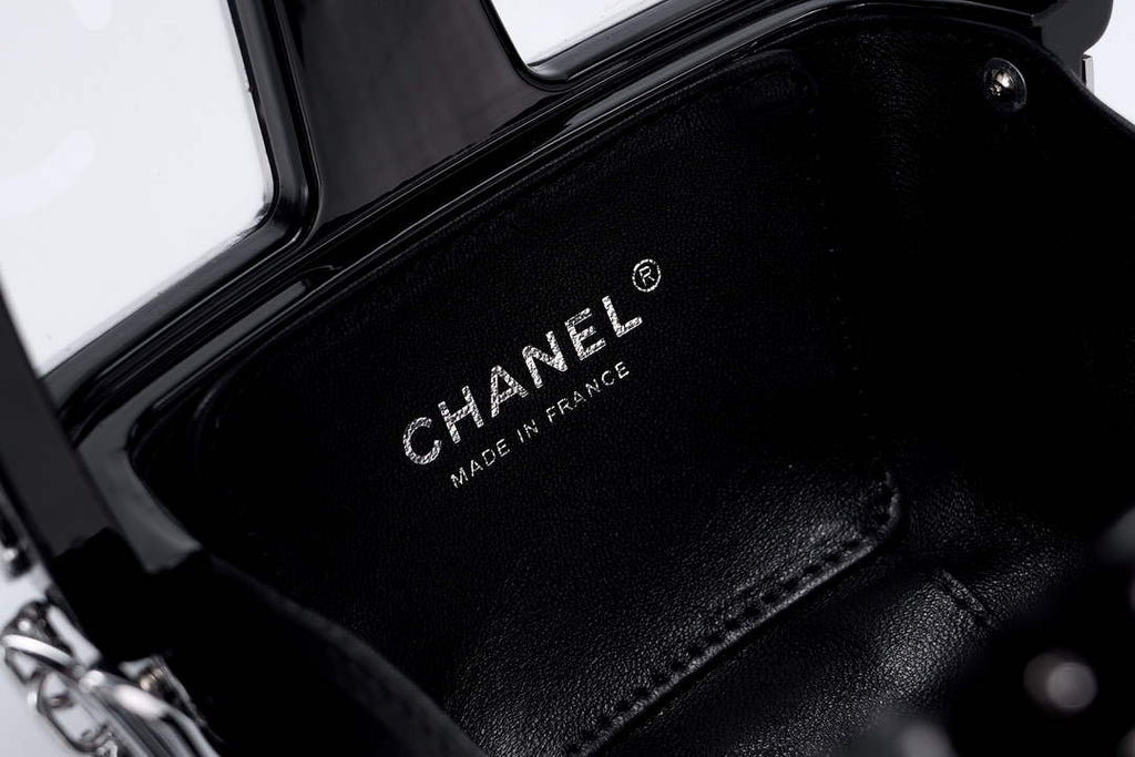 Chanel Black And Silver Strass, Lucite AS1200 Enamel Evening Bag