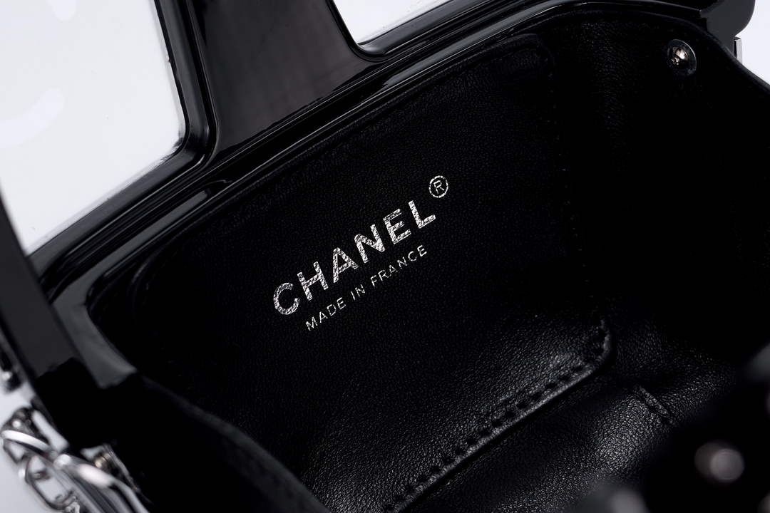 Chanel Black And Silver Strass, Lucite AS1200 Enamel Evening Bag