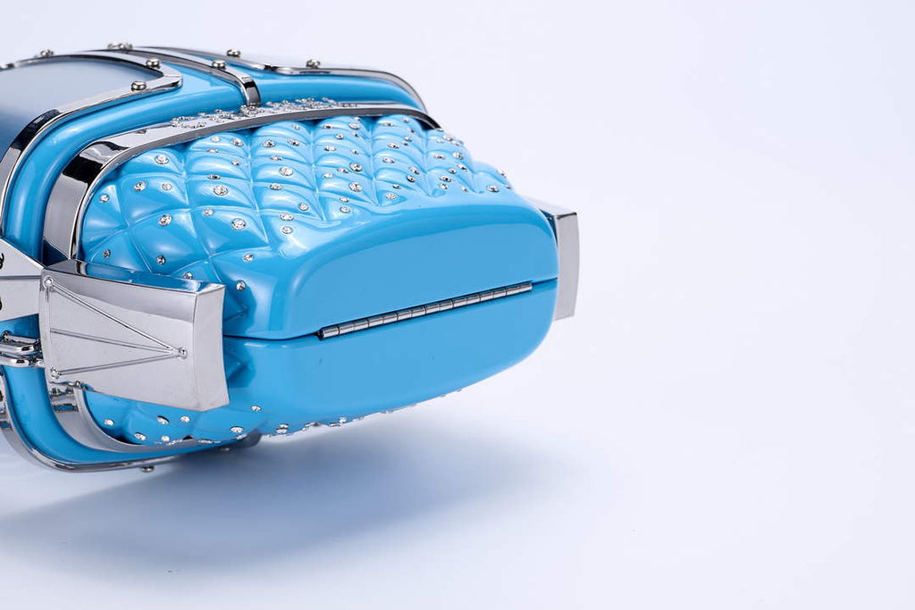Chanel Blue And Silver Strass, Lucite AS1200 Enamel Evening Bag