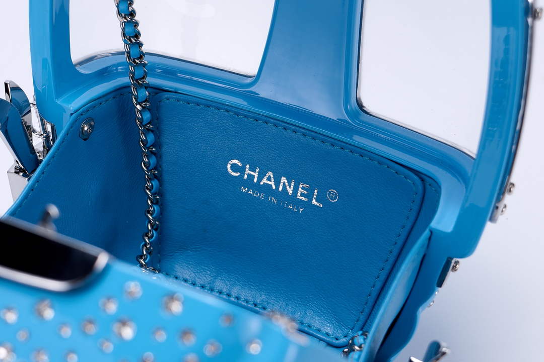 Chanel Blue And Silver Strass, Lucite AS1200 Enamel Evening Bag