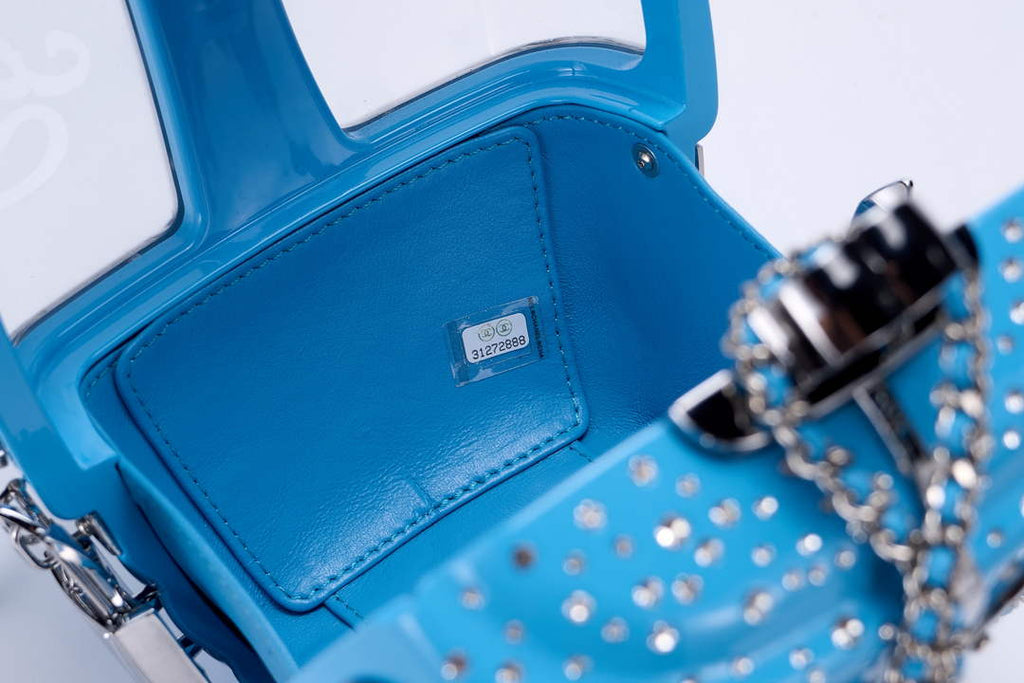 Chanel Blue And Silver Strass, Lucite AS1200 Enamel Evening Bag