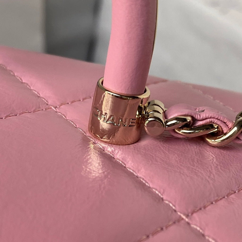 Chanel Box Top Handle Small Bag  AS4471 Lambskin Pink