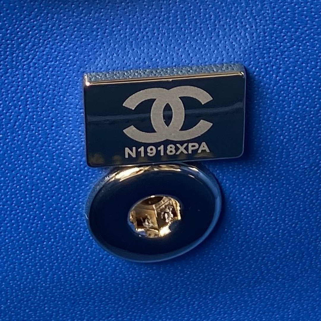 Chanel Box Top Handle Small Bag  AS4471 Lambskin Dark Blue