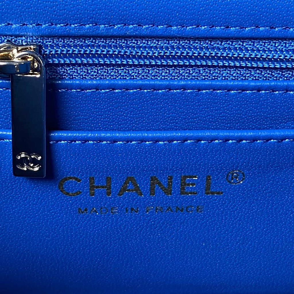 Chanel Box Top Handle Small Bag  AS4471 Lambskin Dark Blue