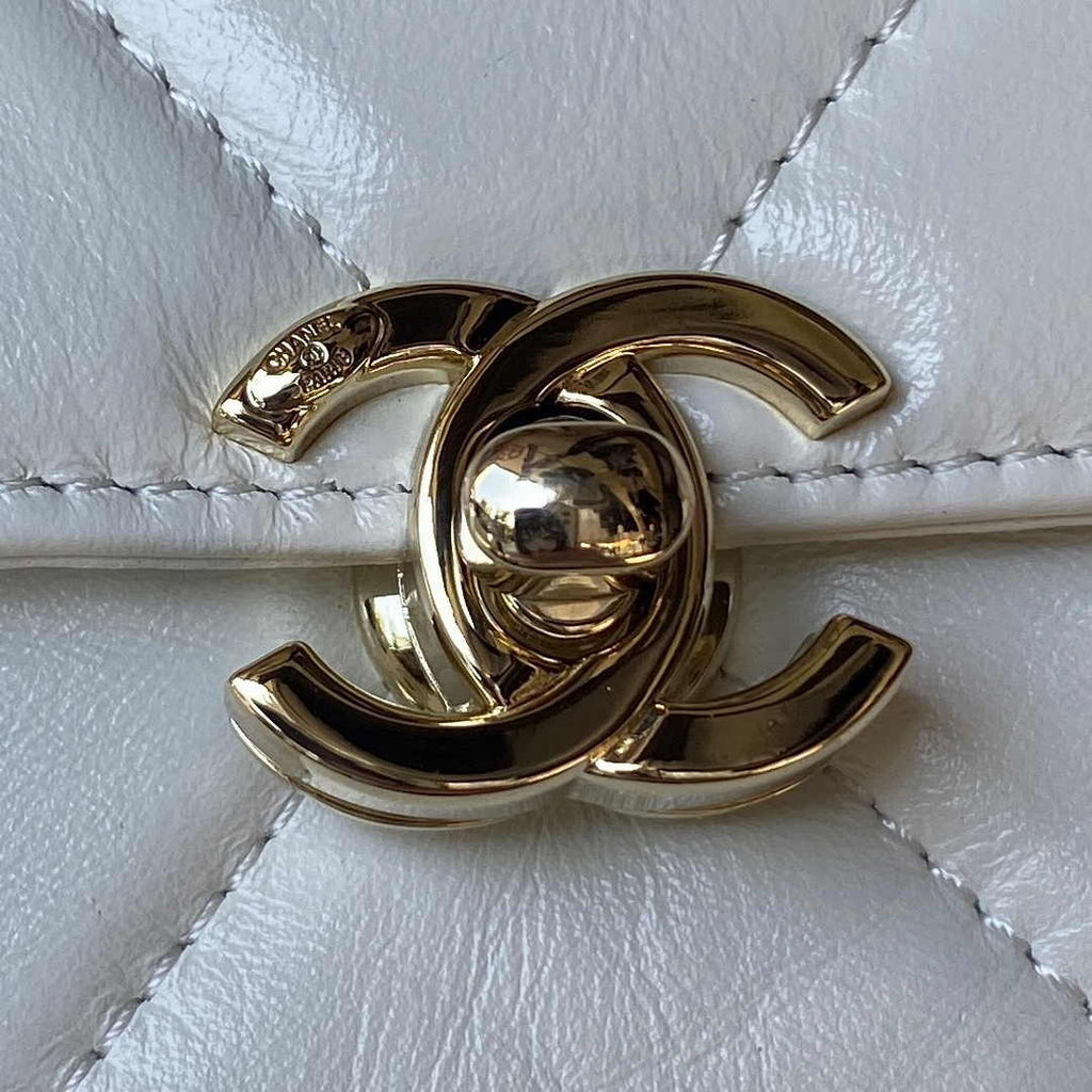 Chanel Box Top Handle Small Bag  AS4471 Lambskin Beige
