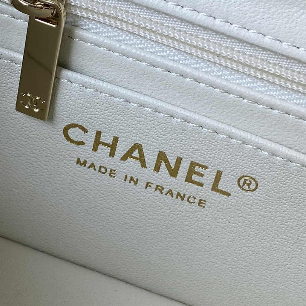 Chanel Box Top Handle Small Bag  AS4471 Lambskin Beige