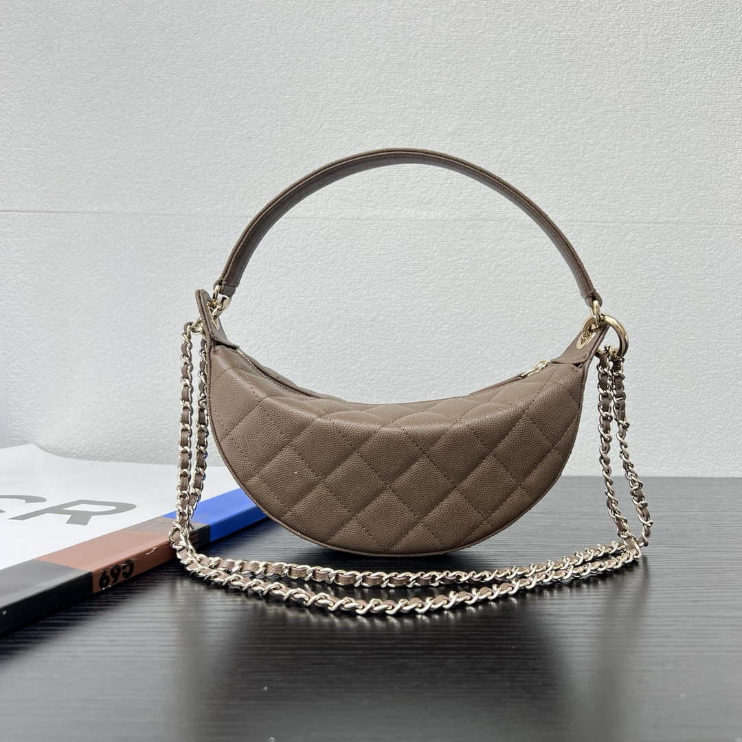 Chanel Brown Calfskin Chain Clutch, AP5094