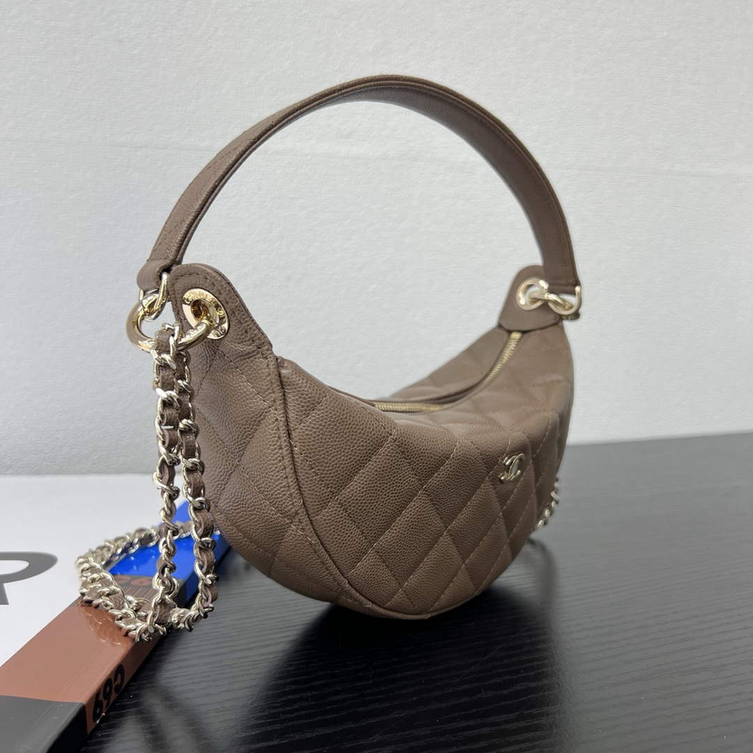 Chanel Brown Calfskin Chain Clutch, AP5094