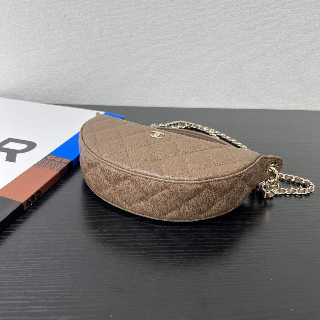 Chanel Brown Calfskin Chain Clutch, AP5094