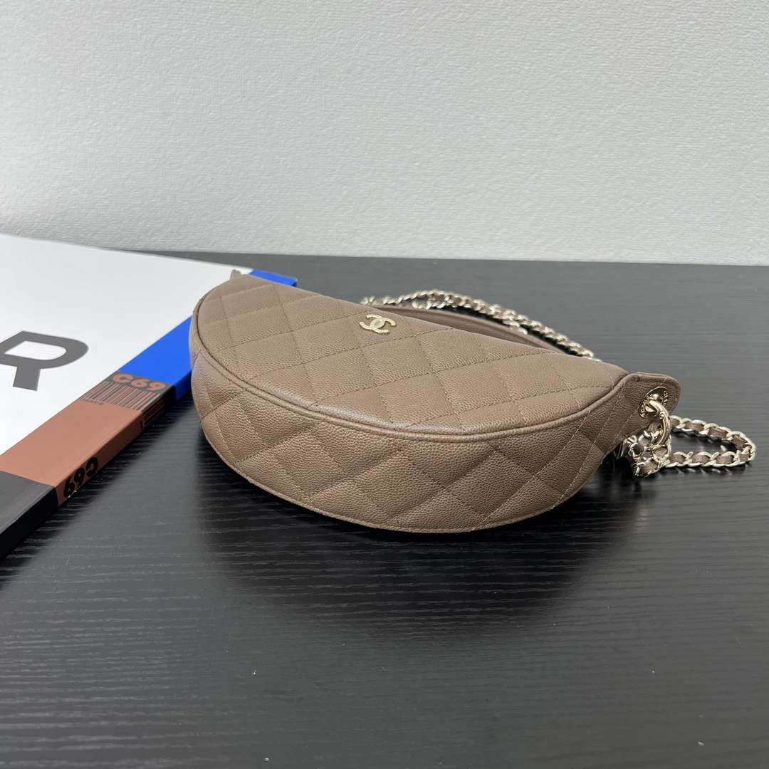 Chanel Brown Calfskin Chain Clutch, AP5094