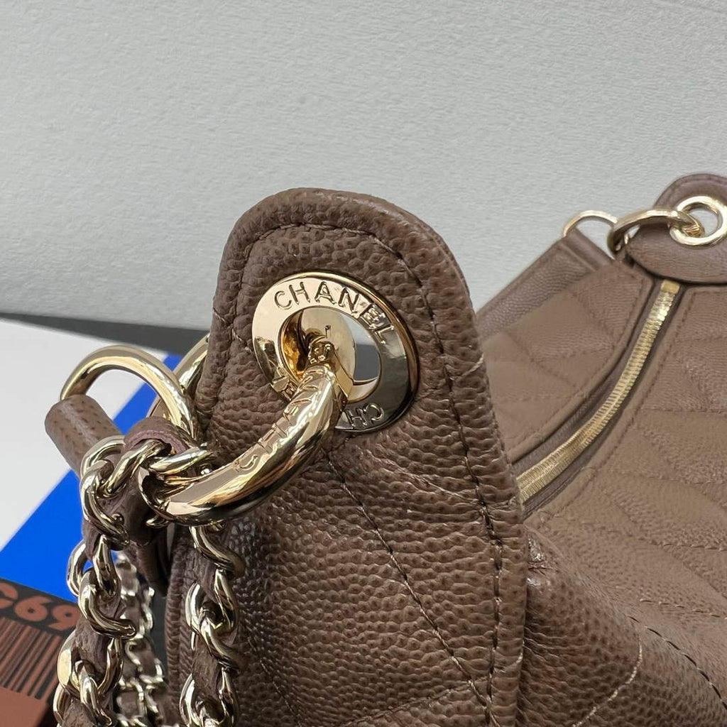 Chanel Brown Calfskin Chain Clutch, AP5094