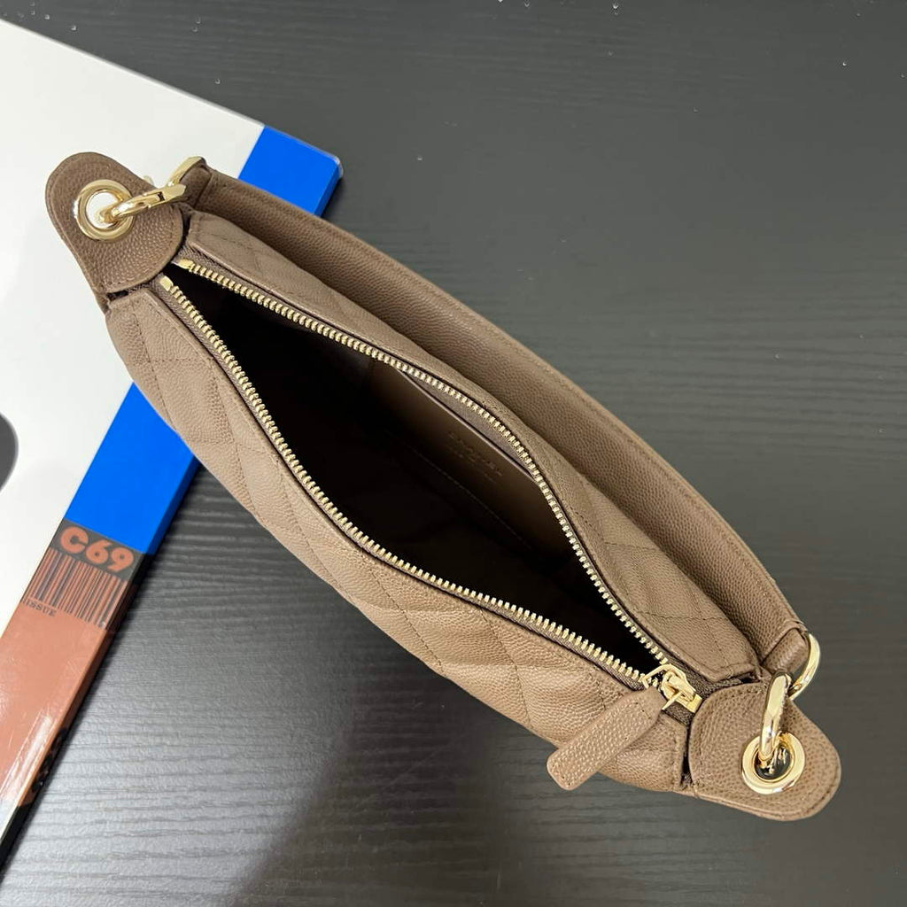 Chanel Brown Calfskin Chain Clutch, AP5094