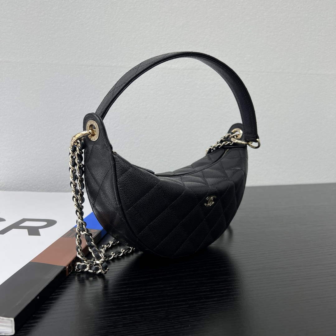 Chanel Black Calfskin Chain Clutch, AP5094