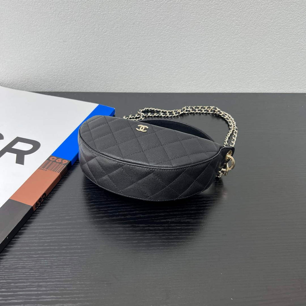 Chanel Black Calfskin Chain Clutch, AP5094