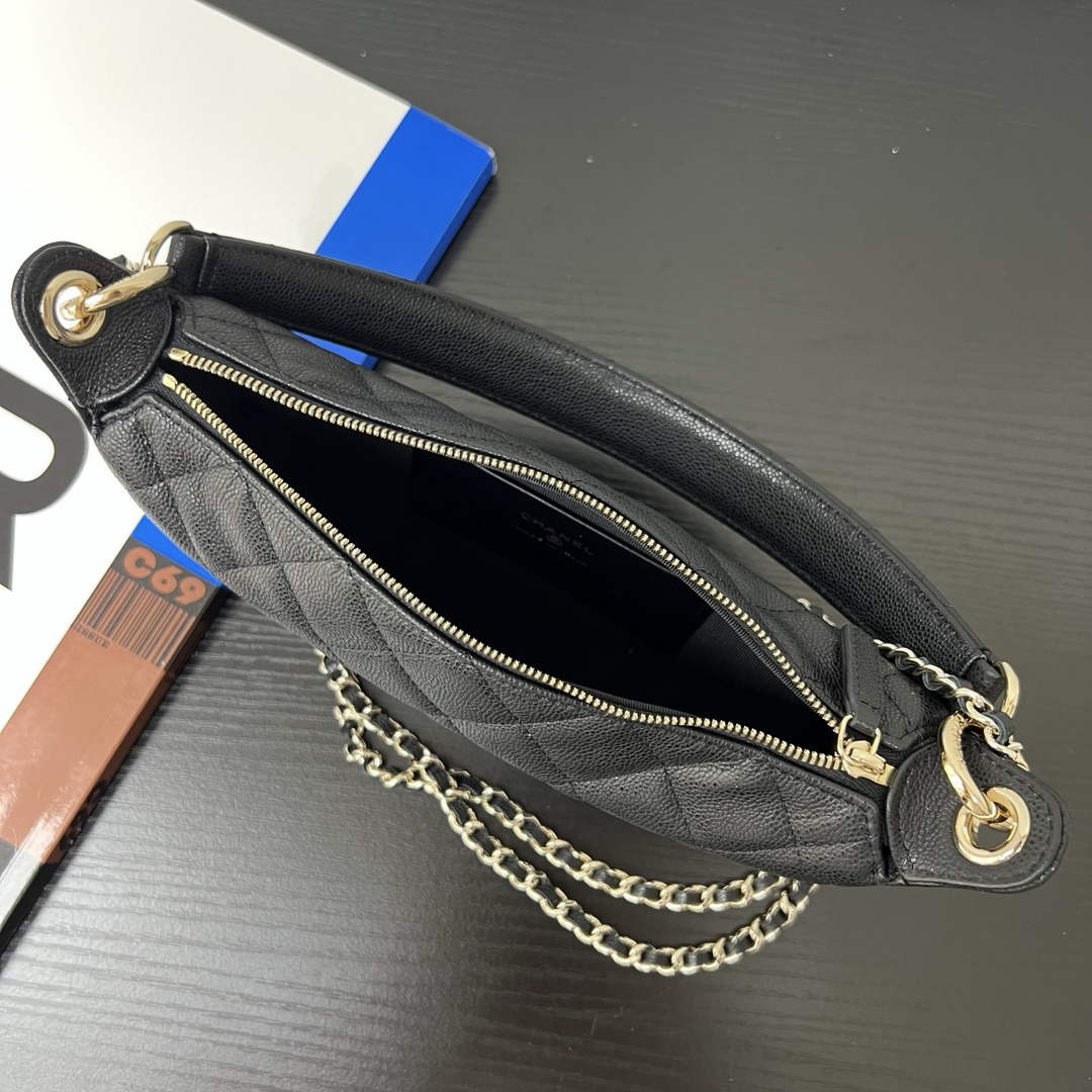 Chanel Black Calfskin Chain Clutch, AP5094
