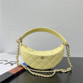 Close-up of CC turn-lock closure and hardware on Chanel AP5094 lambskin chain clutch bag