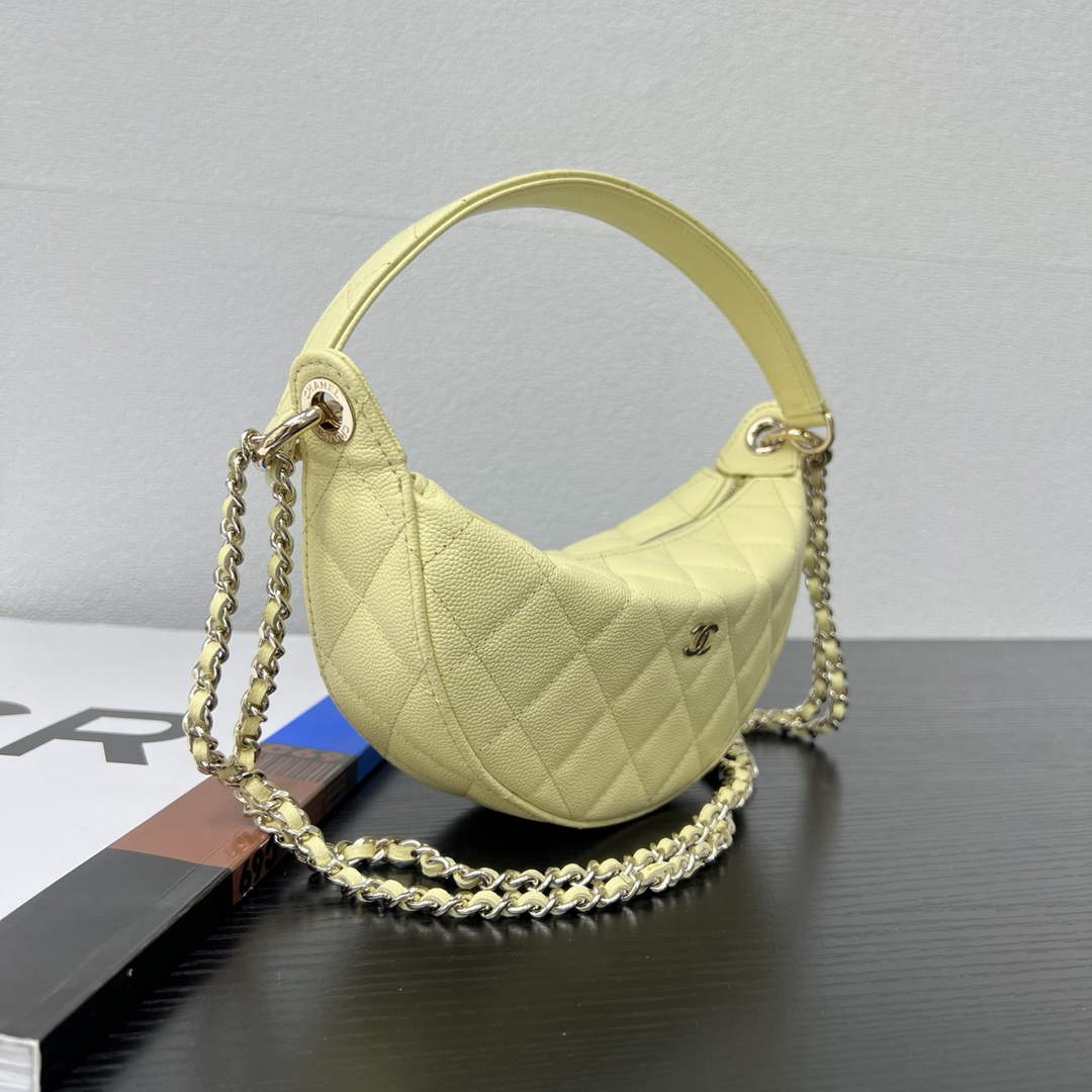 Chanel Yellow Calfskin Chain Clutch, AP5094