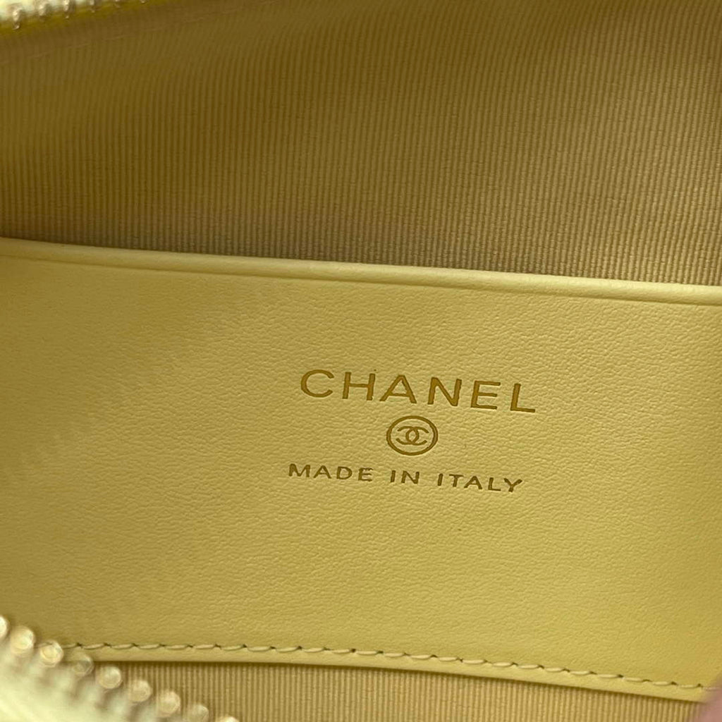 Chanel Yellow Calfskin Chain Clutch, AP5094