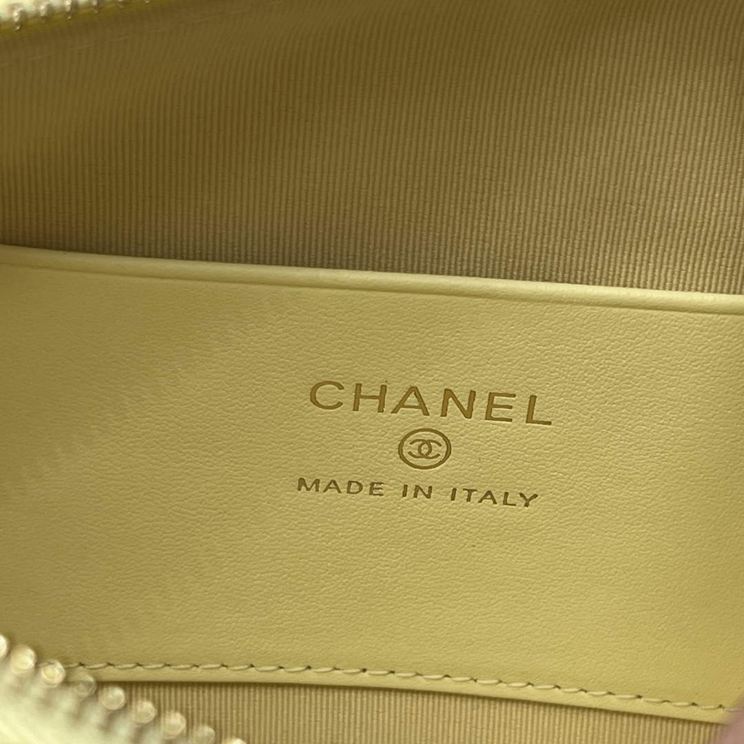 Chanel Yellow Calfskin Chain Clutch, AP5094