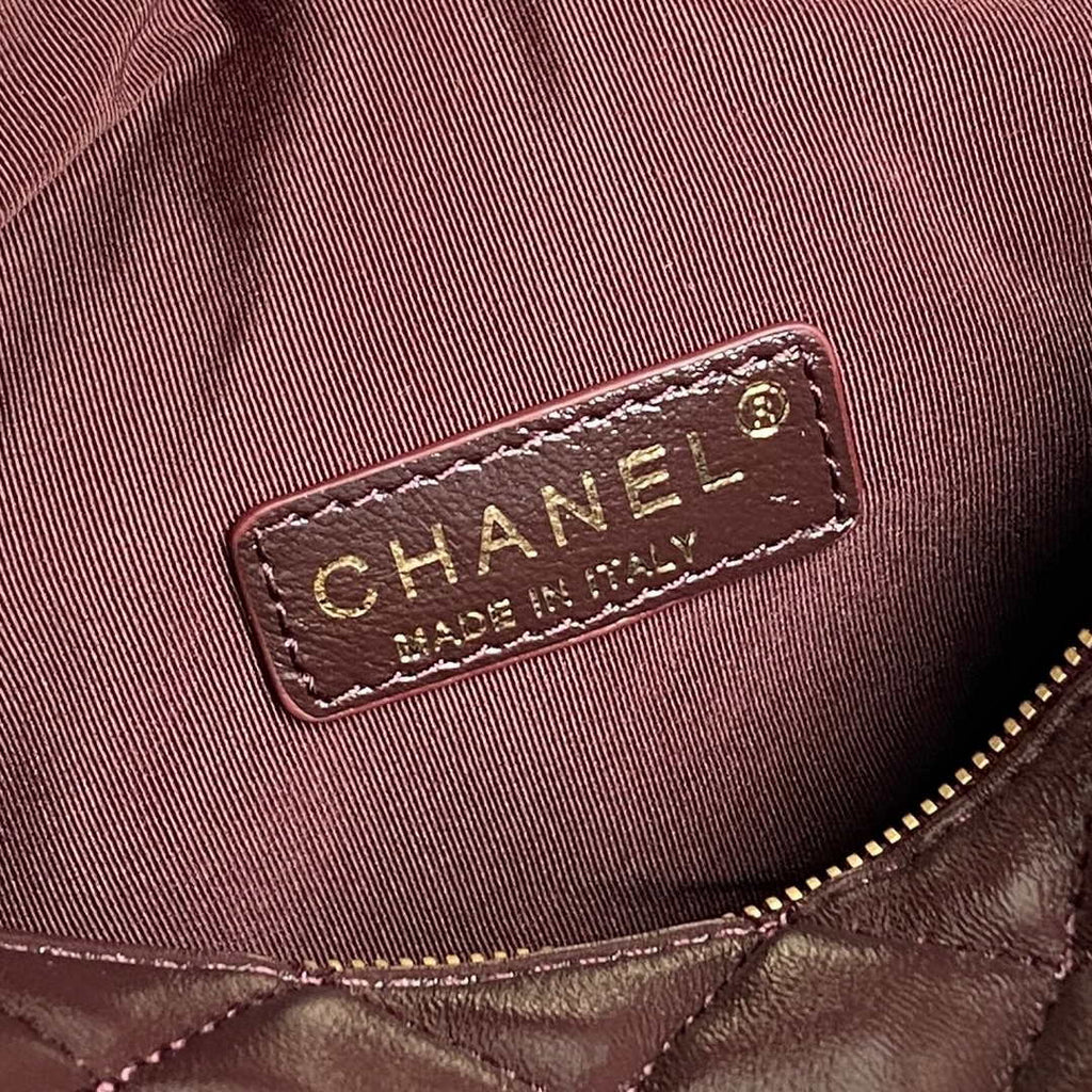 Chanel Camera case, Shiny crumpled lambskin AS5156 wine red