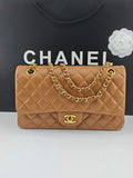 Chanel Classic Handbag, A01112 Brown Lambskin Gold
