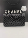 Chanel Classic Handbag, A01112 Black V Lambskin