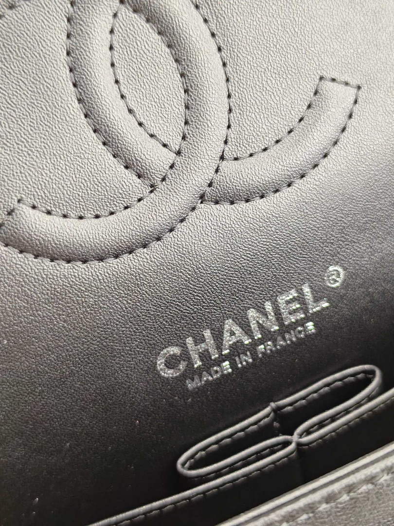 Chanel Classic Handbag, A01112 Black V Lambskin